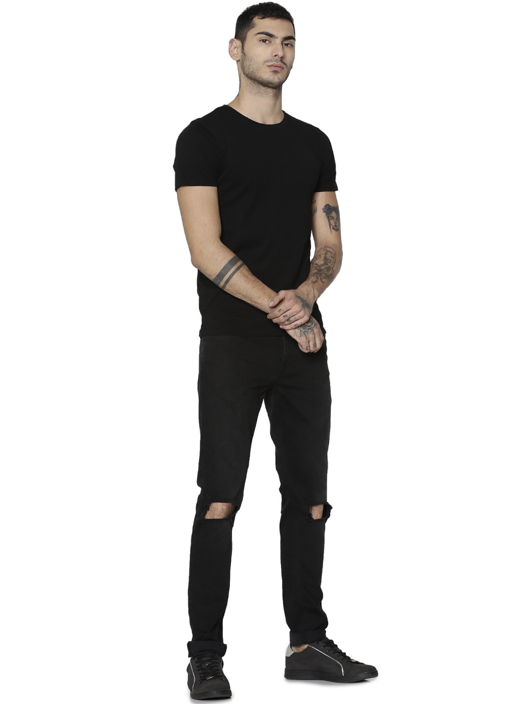 jack and jones black and white t shirt